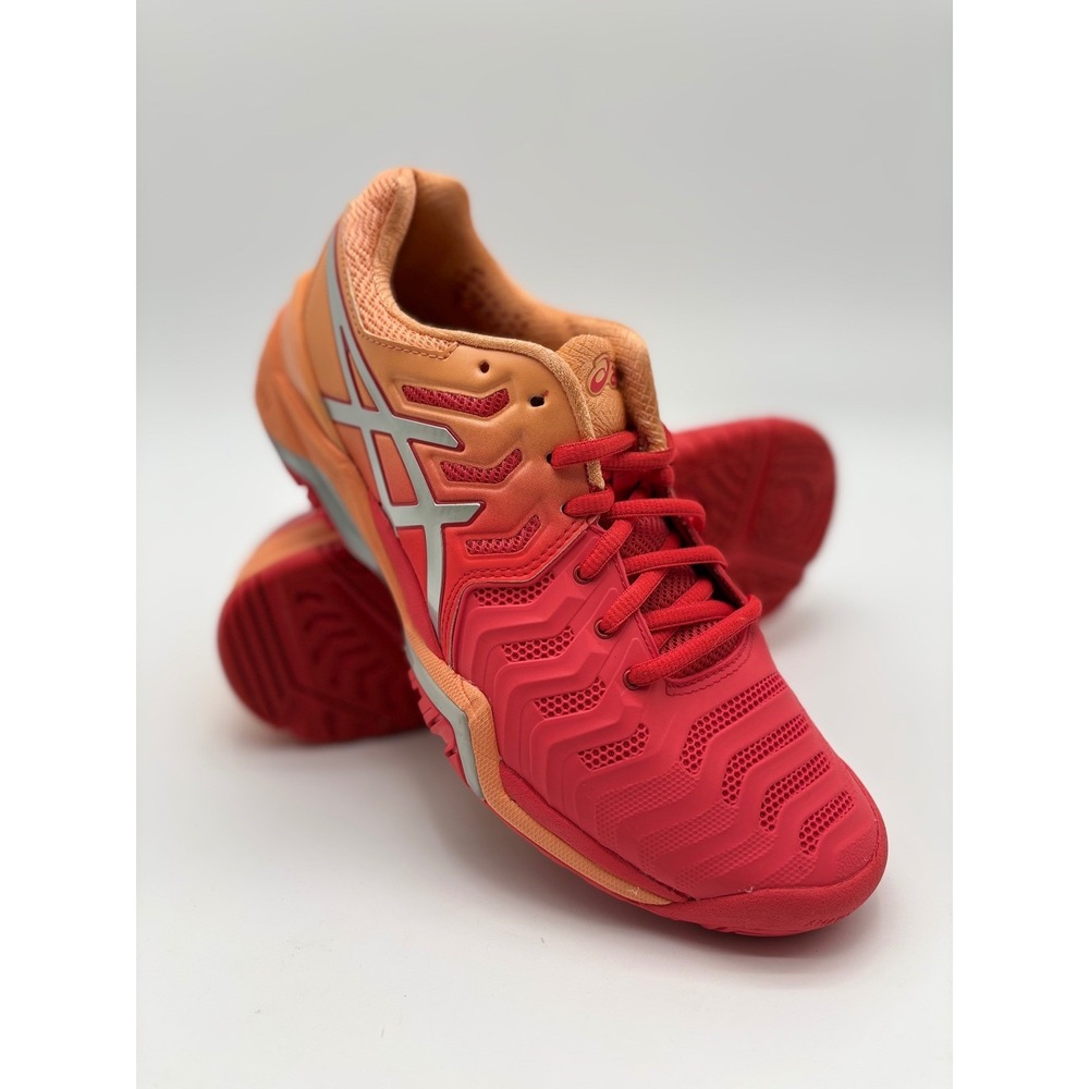 Asics Gel-Resolution 7 Tennis Shoes Red Orange E751Y Womens 10 Mens 8.5